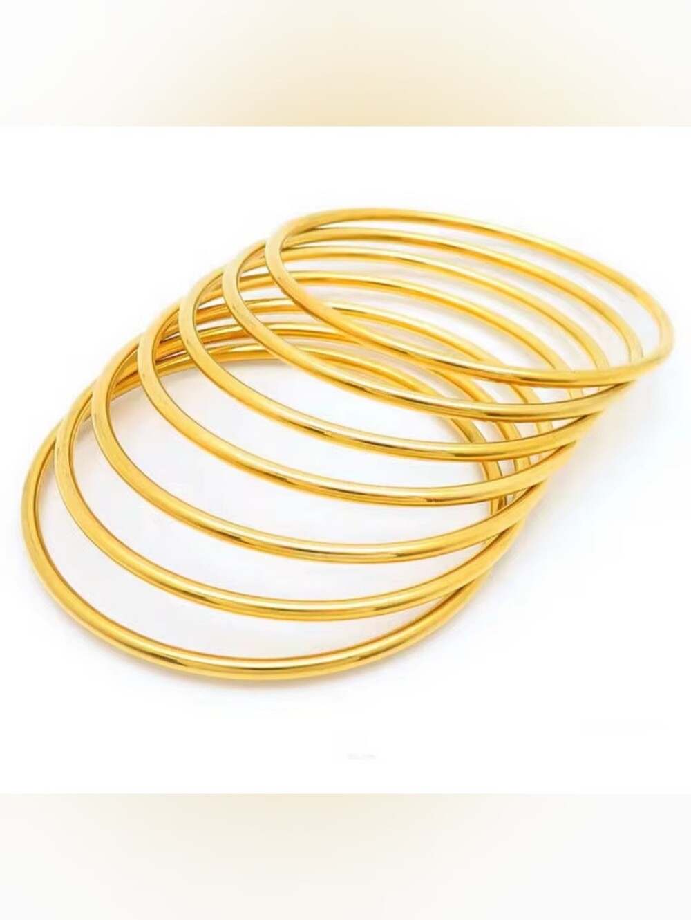 Gold Rhodium Multi Bangle Stackable Bracelet Set - Picture 2 of 2